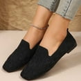 thumbnail image 2 of Nrmvnmi Women's Knit Dress Shoes Closed Toe Trendy Ventilate Casual Round Toe Comfy Casual Shoes Black Mothers Day Gifts, 2 of 9
