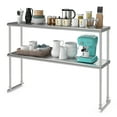 thumbnail image 1 of Costway 48" 2-Tier Overshelf for Prep & Worktable Stainless Steel Adjustable Lower Shelf, 1 of 10