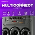 thumbnail image 3 of AudioBox ABX-8080R Dual 8" Bluetooth Portable Party Speaker with Wireless Microphones, LED Lights, FM Radio, USB, AUX, microSD, Karaoke Speaker, 3 of 9