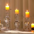 thumbnail image 3 of G Glass Taper and Pillar Baluster Stem Candlesticks Set of 3, Clear 11.5" 9.5" 7.5" for Dinner Table Wedding Party Home Decor Heavy Solid Glass Holder Votive Stand Large Tall Long, 3 of 6