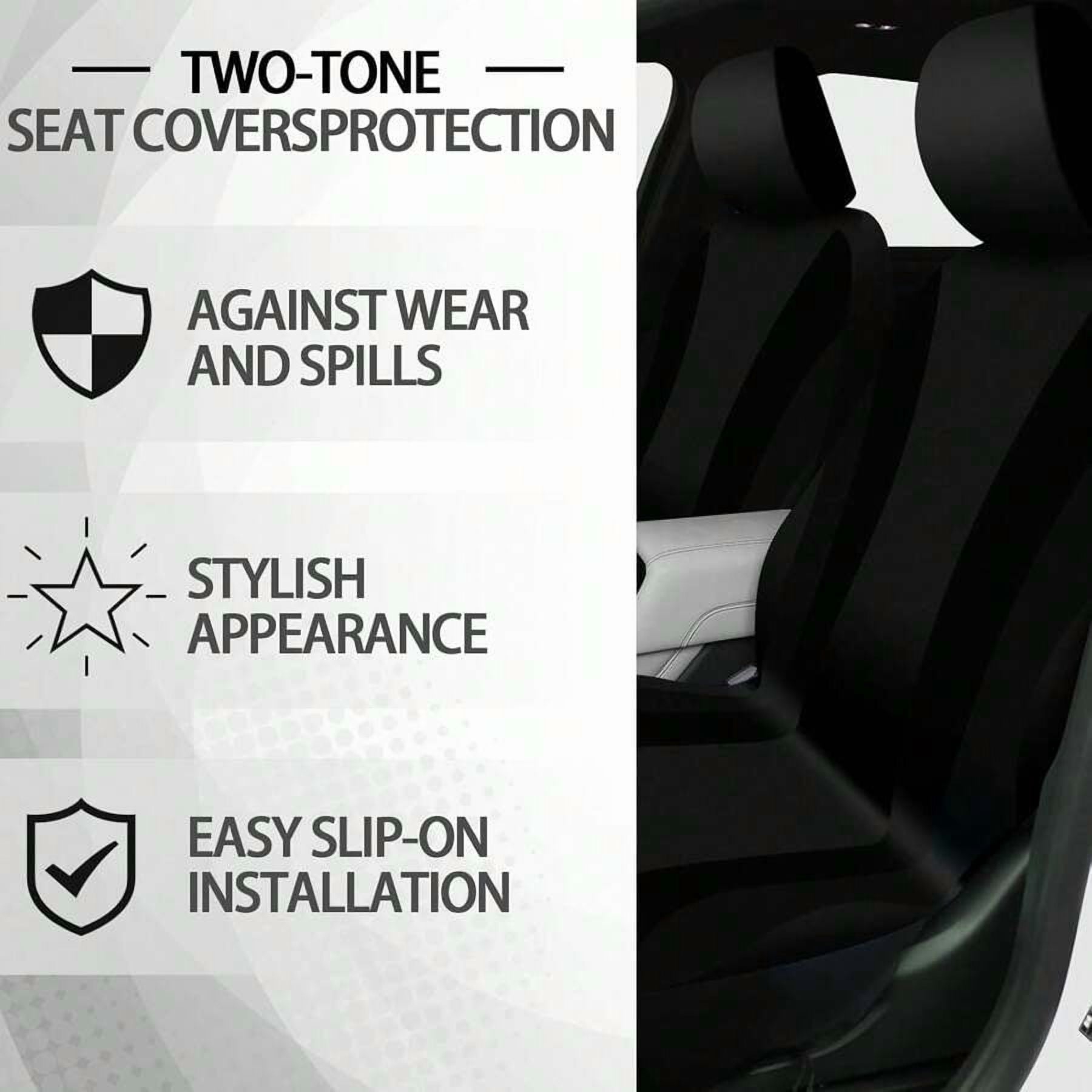 35-Piece Car Seat Cover Set With Steering Wheel Cover, Cup Holder Coasters, Shoulder Pads, And Accessories - Polyester Fabric Interior Decor Kit Without Filler,Pink Car Stuff  Blue
