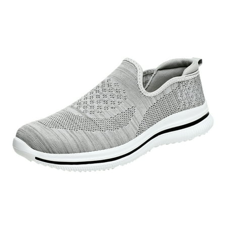 XDDST Mens Casual Shoes Fashion Men Mesh Mountaineering Casual Sport Shoes Lace Up Solid Color Running Breathable Soft Bottom Sneakers