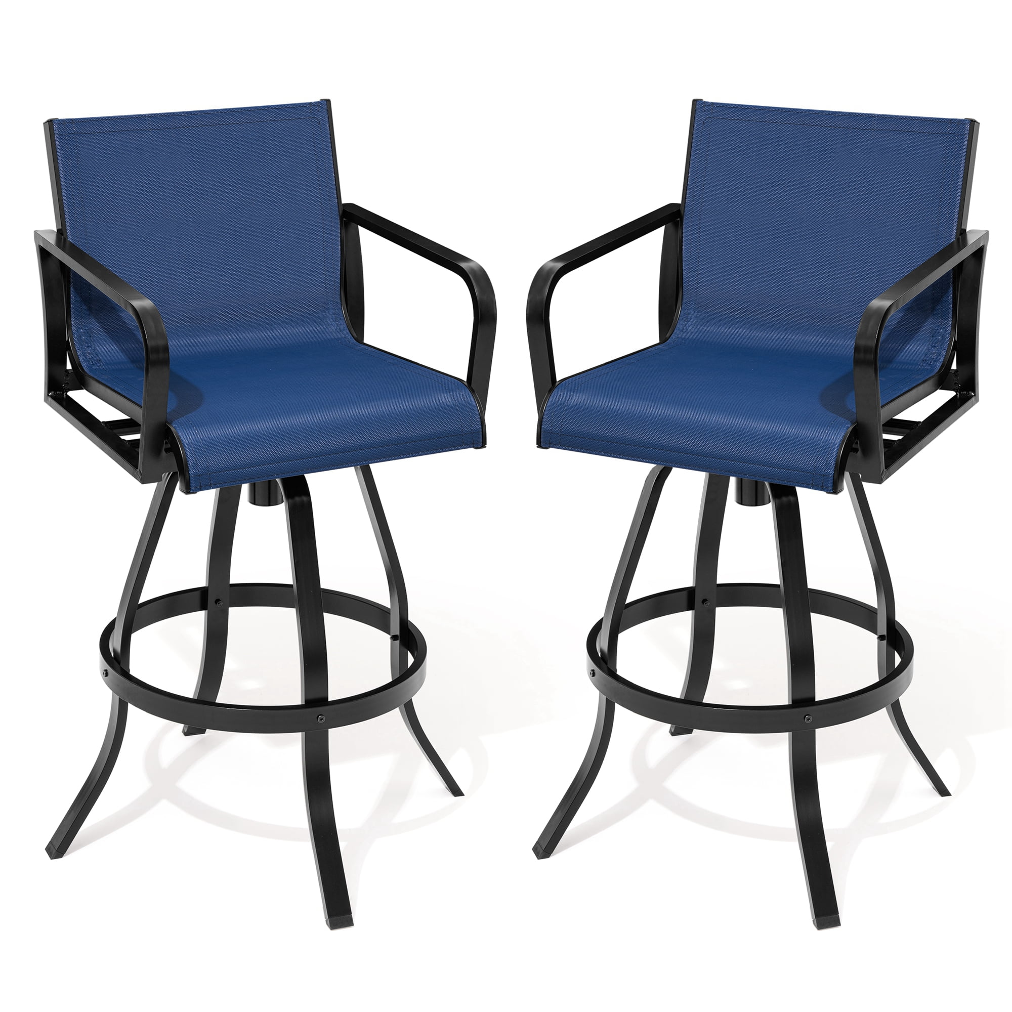 Crestlive Products Navy Blue Outdoor Aluminum AllWeather Swivel Patio