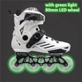 thumbnail image 3 of Chaussures de Skate LED 80mm pour Roller en Ligne FSK Slalom Blanc Rouge Bleu Rose Coloré Flash 4 Roues / 3 Vitesses, 3 of 5