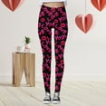 thumbnail image 2 of Womens Valentine's Day Leggings High Waisted Stretchy Love Heart Tight Pants Lightweight Slim Leg Holiday Casual Workout Yoga Pants, 2 of 4