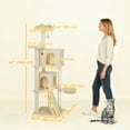 thumbnail image 3 of PawHut 63 Inch Cat Tree with Sisal Scratching Posts, Condos, Beige, 3 of 10