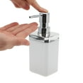 thumbnail image 3 of Unique Bargains 1 Set Fashion Soap Pump Dispenser Set for Bathroom for Laundry Rooms White, 3 of 6