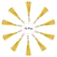 thumbnail image 3 of 10pcs Borlas de Cuero PU, Charm de Borla de 6" con Gancho Giratorio para Hacer Joyería (Dorado), 3 of 6