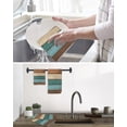 thumbnail image 5 of Farmhouse Blue Teal Brown Kitchen Dish Towels for Drying Dishes Set of 3, Ombre Wooden Vintage Waffle Weave Microfiber Hand Tea Bathroom Towels Quick Dry & Absorbent Towel 12x12, 5 of 7