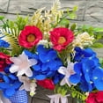 thumbnail image 5 of Hometravel July 4th Door Wreath, Patriotic Simulation Flower Ring, Independence Day Decoration for Porch, 5 of 7