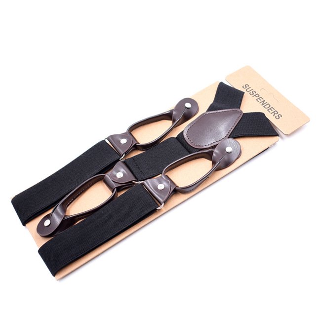 CSChome Men Suspender Men Suspender with 6 Button Closure Non-Slip Design Adjustable Elastic Keep Your Pants Up Men Y-Shaped Heavy Duty Suspender Dad