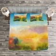 thumbnail image 3 of Ambesonne Art Quilted Bedspread Set 3 Pcs, Dandelion Blooms in Meadow, King Size, Multicolor, 3 of 3