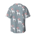 thumbnail image 2 of Xecao offers the Cartoon Poodle Dog for Men's Casual Short-sleeved Shirt, a button-up collared shirt with a pocket, perfect for beach vacations and yacht travel in the XX-Large size., 2 of 7