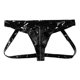 thumbnail image 4 of Lencería sexy para hombre de charol con aspecto mojado, calzoncillos tipo suspensorio, tiro bajo, bolsa para bultos, abertura en la espalda, ropa interior con cremallera de doble extremo, 4 of 4