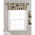 thumbnail image 3 of Farmhouse Brown Linen Curtain Valance for Bedroom/Bathroom/Kitchen/Living/Dining Room Window,Farm Star Fork Pig Chicken Duck Bunny Cow Pocket Topper Drapes Decorative Cafe Drapery Panel 42"x12", 3 of 6