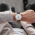 thumbnail image 5 of Msgweeeg Men's Watch Watches for Men Valentine Gifts Fashion Men's Quartz Watch Openwork Designs Alloy Case Leather Strap Business Casual Wristwatch, 5 of 7