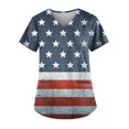 thumbnail image 2 of American Flag Scrub Top for Women 4th of July Patriotic Shirts Stars Stripes Patriotic Nursing Working Uniform Medical Scrubs Shirt with Pockets Gifts for Her, 2 of 4