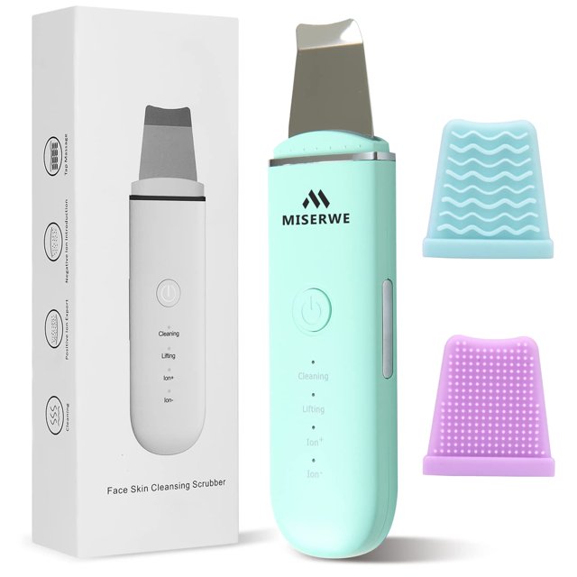 Skin Scrubber MISERWE, espátula facial, limpiador de poros, 4 modos