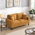 thumbnail image 3 of Dtwnek 57" Upholstered Loveseat Sofa with Wooden Frame, 2 Seat Small Space Saving Sofa Couch for Living Room Bedroom Apartment, Orange, 3 of 8