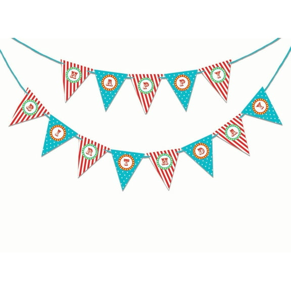 Inkdotpot Birthday Party DecorationsHappy Birthday Party GarlandBaby Boy Or Girl Gender Neutral Pennant Banner Flag