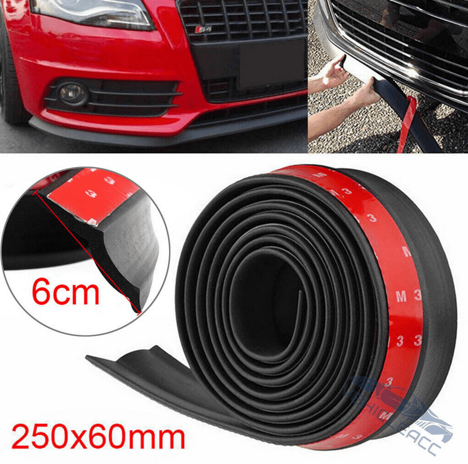 Universal Black 25m Car Front Bumper Lip Splitter Body Side Spoiler Skirt 