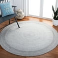 thumbnail image 2 of SAFAVIEH Cape Cod Kebo Geometric Polyester Area Rug, Grey/Yellow, 7' x 7' Round, 2 of 7