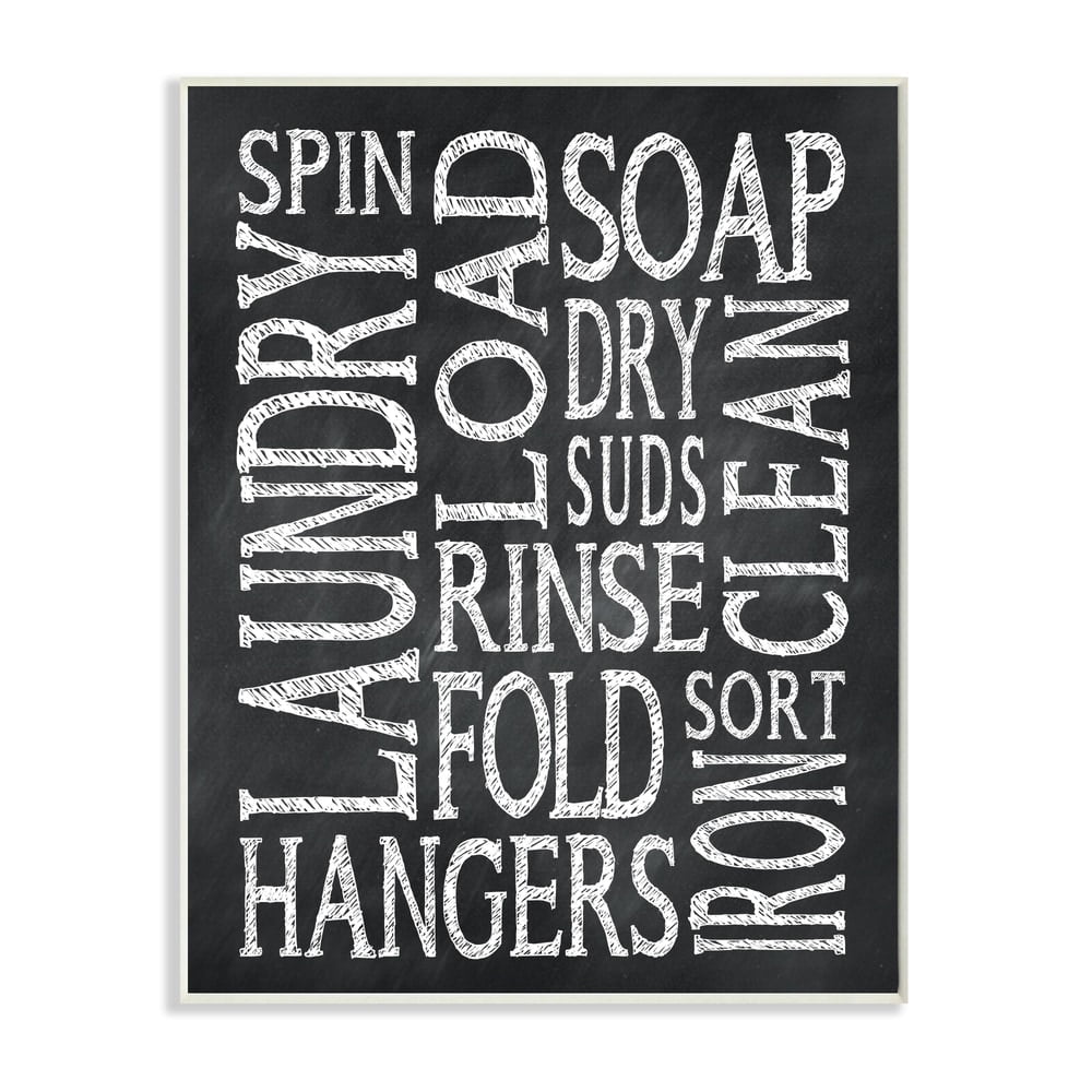 Stupell Laundry Words Typog Chalk LookCanvas Wall Art by Susan Newberry Designs