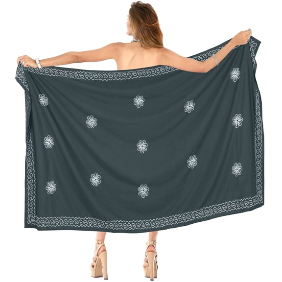 HAPPY BAY Women's Beachwear Summer Bikini Wraps Beach Wrap Sarong Coverups Swimwear Swim Cover up Skirt Swimsuit Pareo for Women One Size Grey_N601