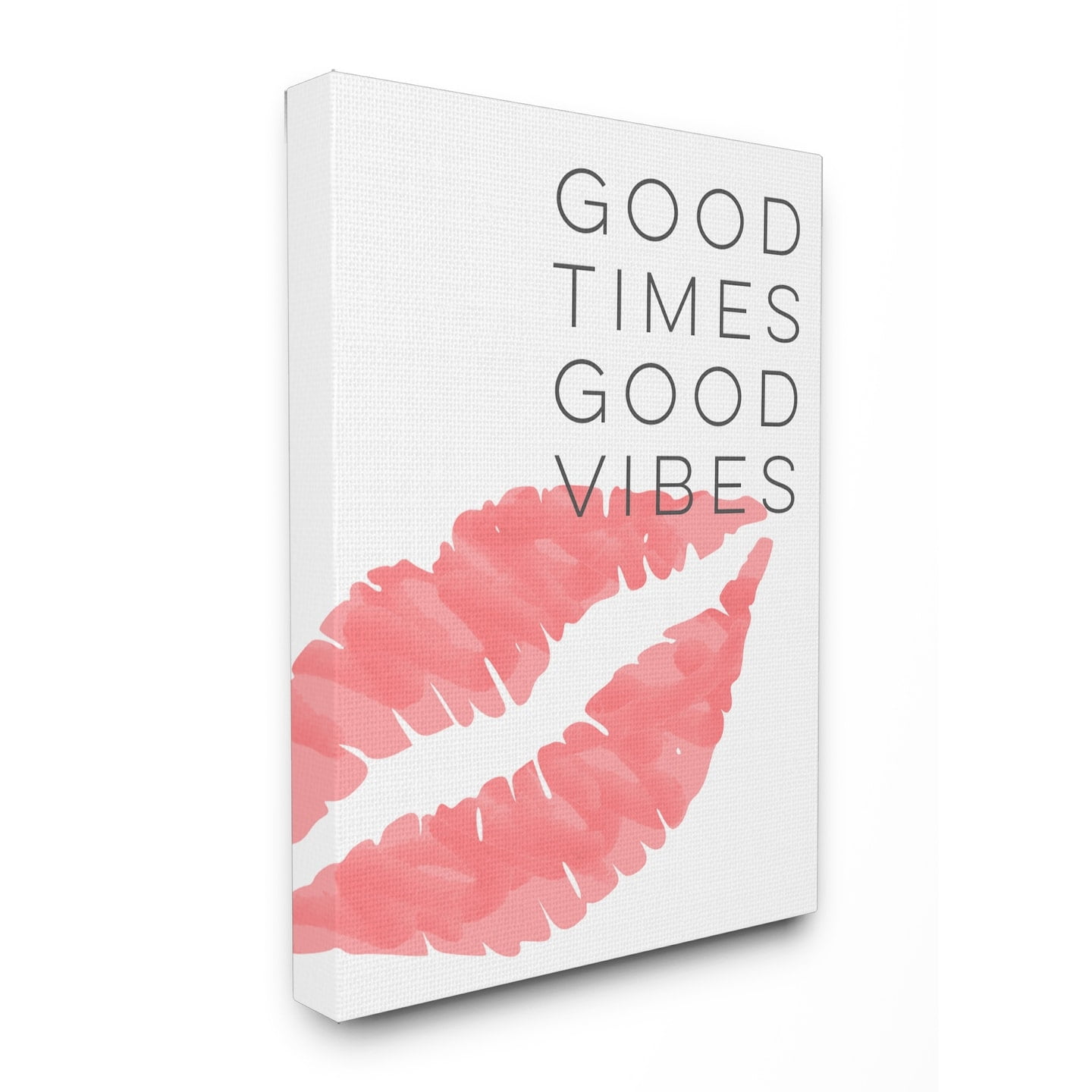 The Stupell Home Decor Collection Good Times Good Vibes Lip Print Wall Art