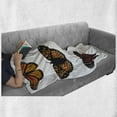 thumbnail image 6 of Swallowtail Butterfly Soft Flannel Fleece Throw Blanket, 5 Different Butterflies Colorful Monarch Lady Insect Wings Spring, Cozy Plush for Indoor and Outdoor Use, 70" x 90", Multicolor, by Ambesonne, 6 of 6