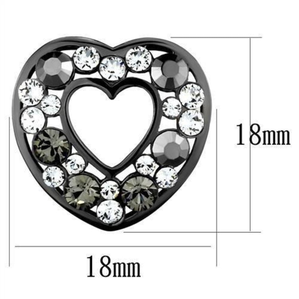 Women's Stainless Steel IP Light Black Top Grade Crystal Black Clear Multicolor Earrings