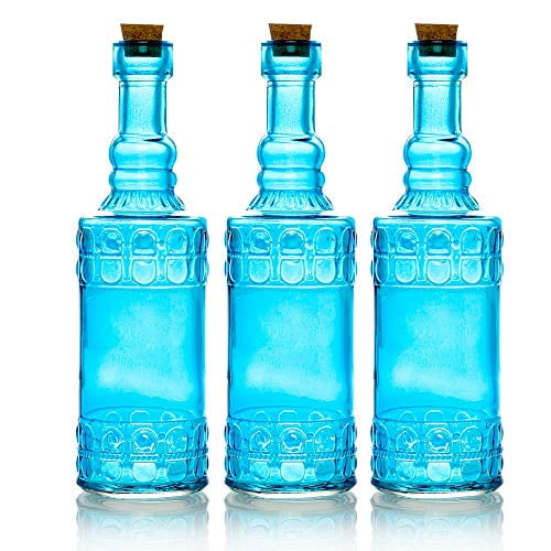 BULK PACK (3) Calista Turquoise Vintage Glass Bottle Wedding Flower ...