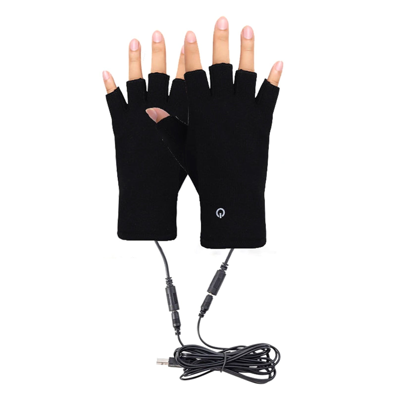 USB Rechargeable Heated Gloves Fingerless Electric Heating with Touchscreen Capability, Winter Hand Warmer Gloves for Outdoor Work Cycling Skiing, Half Finger Heating Gloves for Men Women