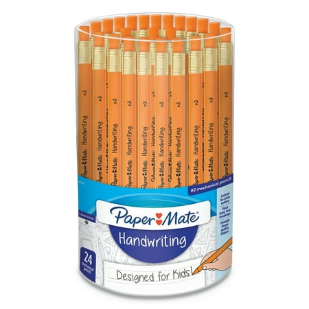 Paper Mate Handwriting Mechanical Pencils, 1.3 mm, HB (#2.5), Black Lead, Orange Barrel, 24/Pack -PAP2017541