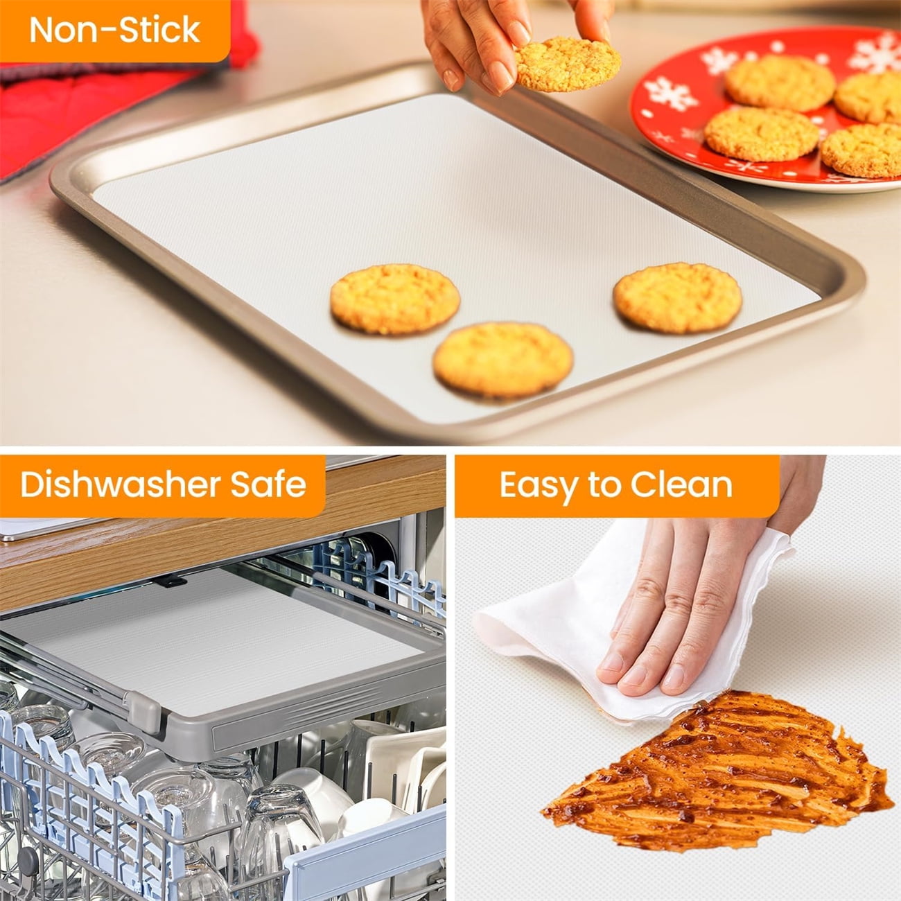 Silicone Baking Mat Roll,Bexikou 11.8IN x 6FT No Slip Silicone Pastry Mat,Reusable Freeze Dryer Mat,Non-Stick Air Fryer Oven Liner,Washable Oil-Proof Refrigerator Liner