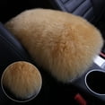 thumbnail image 2 of Universal Car Armrest Seat Cushion Auto Center Console Faux Leather Plush Mat Winter Warm Soft Pad, 2 of 8