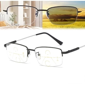 Grishay Intellisreaders, Titanium Progressive De loin et à proximité Verres de lecture à double usage, Lunettes de lecture intelligentes