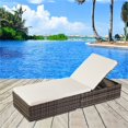 thumbnail image 2 of Spaco Flat Bed with Tea Table, Outdoor Leisure Rattan Furniture Pool Bed / Chaise (Single Sheet), Gray, 2 of 10