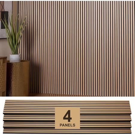 Wood Panels for wall - Oak Acoustic Wall Panels - 4PK Wall Wood Panels - 94.49" x 12"- Soundproof Wood Wall Panels for Decor - Acoustic Slat Wood Wall Panels for Interior decoration of Walls