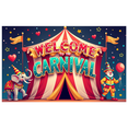 thumbnail image 4 of Welcome to Carnival Themed Party Backdrop Lion Elephant Tent Fireworks Banner Festival Supplies Photography Decorations Event Celebrations Parties, 4 of 8