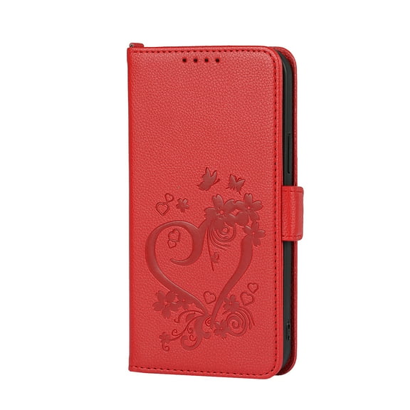 Allytech Compatible For iPhone 13 Pro Max Luxury Case,360 Protection PU Leather Flip Wallet Magnetic Stand Cover with Wrist Strap.For iPhone 13 Pro Max,Red