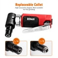thumbnail image 5 of Angle Air Die Grinder 20000 RPM High Speed 1/4'' inlet w/ 1/4'' and 1/8'' Collets, 5 of 12