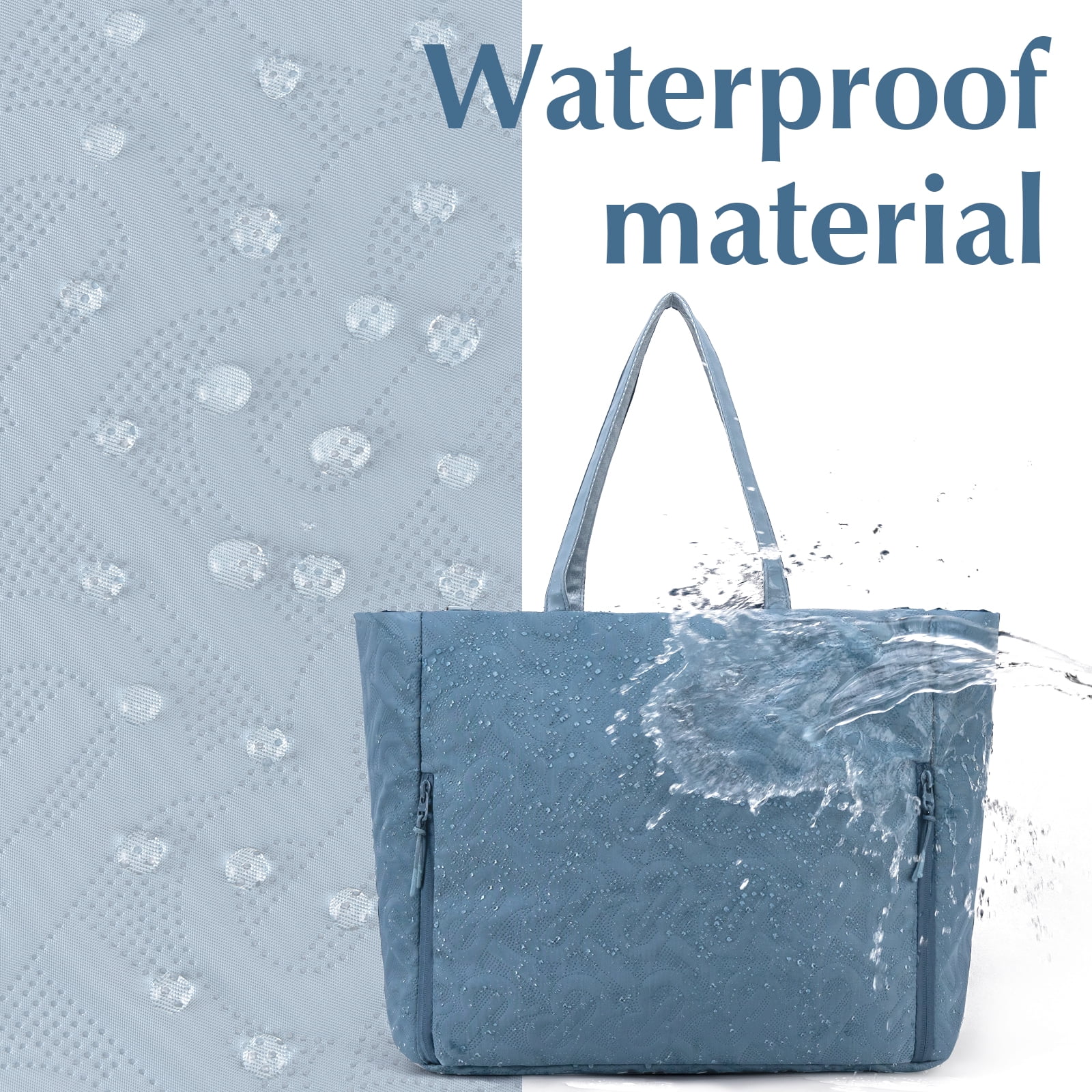 Kabaqoo Shoulder Handbag for Women, Foldable Storage Bag with Zipper for Work, Travel