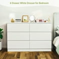 thumbnail image 4 of 6 Drawers Dresser for Bedroom, Modern Wood Chest of Drawers with Concealed Handles, Wide Closet Store Organizer with Deep Drawers, Storage Chest for Hallway, Living Room, 4 of 9