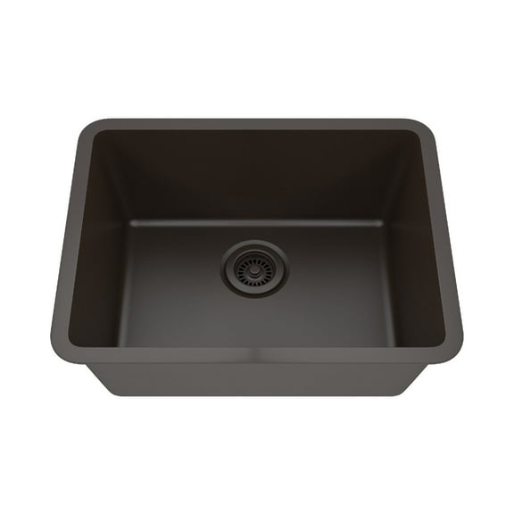 23" x 18" Quartz Kitchen Sink, Single Bowl Sink, Drop-in Sink, Undermount Sink, Granite Kitchen Sink, Galaxy Mocha Kitchen Sink Lexicon Platinum LP-2318-M-SO