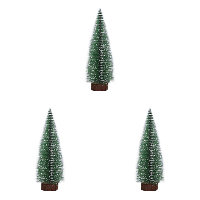 Árbol de Navidad Cedro Cepillo para botellas reutilizable Árboles Decoración del hogar (20 cm) Blanco 3 piezas