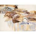 thumbnail image 2 of Sargent, John Singer 18x15 Gold Ornate Wood Framed with Double Matting Museum Art Print Titled - Alligators, 2 of 4