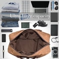 thumbnail image 2 of Bolsa de viaje NEWHEY impermeable de lona y piel marrón, 2 of 8