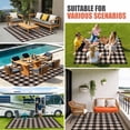 thumbnail image 4 of Black Plaid Outdoor Rug for Patio/Deck/Porch, Non-Slip Large Area Rug 5 x 8 Ft, Vintage Country Gray Buffalo Check Gingham Indoor Outdoor Rugs Washable Area Rugs, Reversible Camping Rug Carpet Runner, 4 of 8
