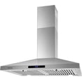 thumbnail image 1 of Hotte de Cuisinière 30 Pouces, Hotte Murale en Acier Inoxydable, Hotte 30 Pouces avec Commande Tactile, à Conduit/sans Conduit Convertible, Hotte de Style Cheminée au-Dessus de la Cuisinière, Hotte de Cuisine, Filtres à Chicanes, 1 of 8